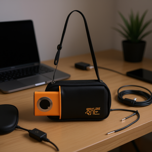 Sac organisateur de câbles Atoly, étui de voyage rectangulaire en cuir, accessoires technologiques portables, design minimaliste - Product Image 2