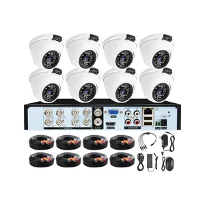 2MP 5MP analog güvenlik kamera göz küresi taret 8ch kızılötesi gece görüş ile 8 kanal AHD DVR kiti CCTV