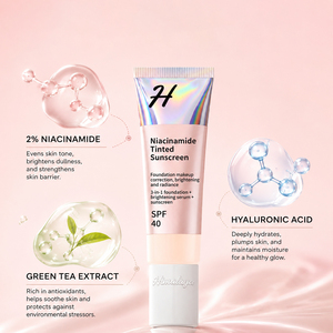 Private Label Hydrating SPF40 Niacinamide Glow Light Coverage Tinted Serum Liquid Foundation BB Cream <strong>Sunscreen</strong> - Product Image 2