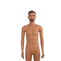 Maniquí de Exhibición de Cuerpo Completo Masculino, Estilo Realista, Material PE, Tono de Piel Natural, para Tiendas de Ropa
