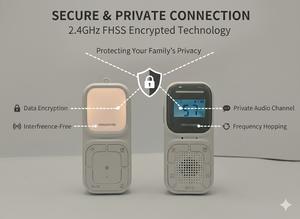 Monitor de Audio Digital para Bebés con Alerta de Vibración, Luz Nocturna, Ruido Blanco y Monitoreo de Temperatura y Humedad - Product Image 5