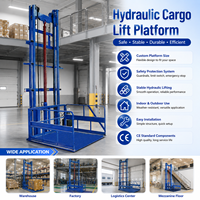 Plateforme élévatrice de fret hydraulique à rail de guidage en acier renforcé, capacité de charge 1000 kg, commande sans fil, prix usine