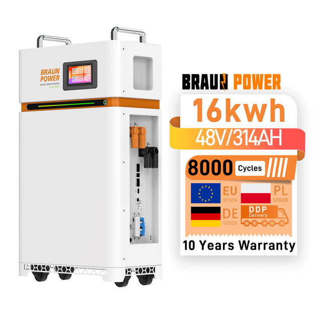 Poland EU Stock 16KWH LiFePO4 51.2V 314Ah Lithium Battery Pack Movable for 48V Solar Energy Storage Photovoltaic System CE 30kw