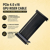 Câble d'extension PCIe 4.0 X16 double inversé à rangée unique pour configuration PC MOD, adaptateur de carte graphique à fente longue 64 Go/s