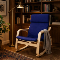 Vente d'usine : Fauteuil relaxant et à bascule de luxe en bois pour salon, design tendance en bois courbé, confortable, en promotion