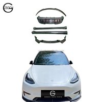 Accessoires automobiles pour Tesla modèle Y kit de carrosserie en fibre de carbone lèvres avant arrière jupes latérales en fibre de carbone CF pièces de voiture
