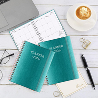 Cuaderno A5 de Cuero con Espiral, Diseño Impreso, Regla, Ecológico, con Logotipo Personalizado en Lámina Dorada, Diario para Estudiantes, 80 Hojas, Oficina