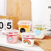 Gobelet à pudding rond carré transparent en PET PP de 220 ml et 280 ml avec cuillères, logo personnalisé, qualité alimentaire, gobelet à mousse, yaourt, dessert