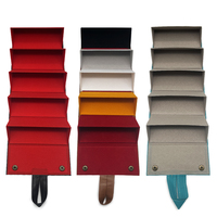 Xiongda S026 Étui pliable en cuir PU à 5 compartiments triangulaires pour lunettes, grand organisateur, boîte de rangement et de présentation pour lunettes de soleil