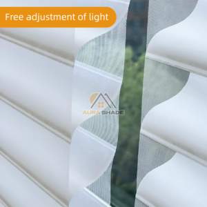 Cortinas <span class=keywords><strong>de</strong></span> papel <span class=keywords><strong>de</strong></span> poliéster con diseño vertical moderno Persianas y persianas-Embalaje personalizado Compatible con afiliados Precio más bajo directo - Product Image 4