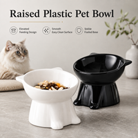 Gamelle surélevée en plastique pour chat avec rebord incliné et pieds hauts pour la protection du cou, idéale pour l'alimentation des petits chiens en intérieur