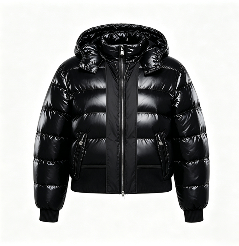 Power Punch Manufacturer Custom Brand Shiny Puffer Jacket Winter Padded Coat Bubble