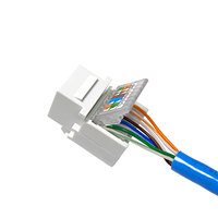 UTP cat 6 Jack 180 grados Ethernet pared Jack red sin herramientas acoplador en línea RJ45 Cat6 Keystone Jack