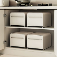 Organisateur de maison en métal anti-poussière, boîte de rangement pour cosmétiques et pots, pour cuisine, salon, étagère à épices – Conception durable et écologique