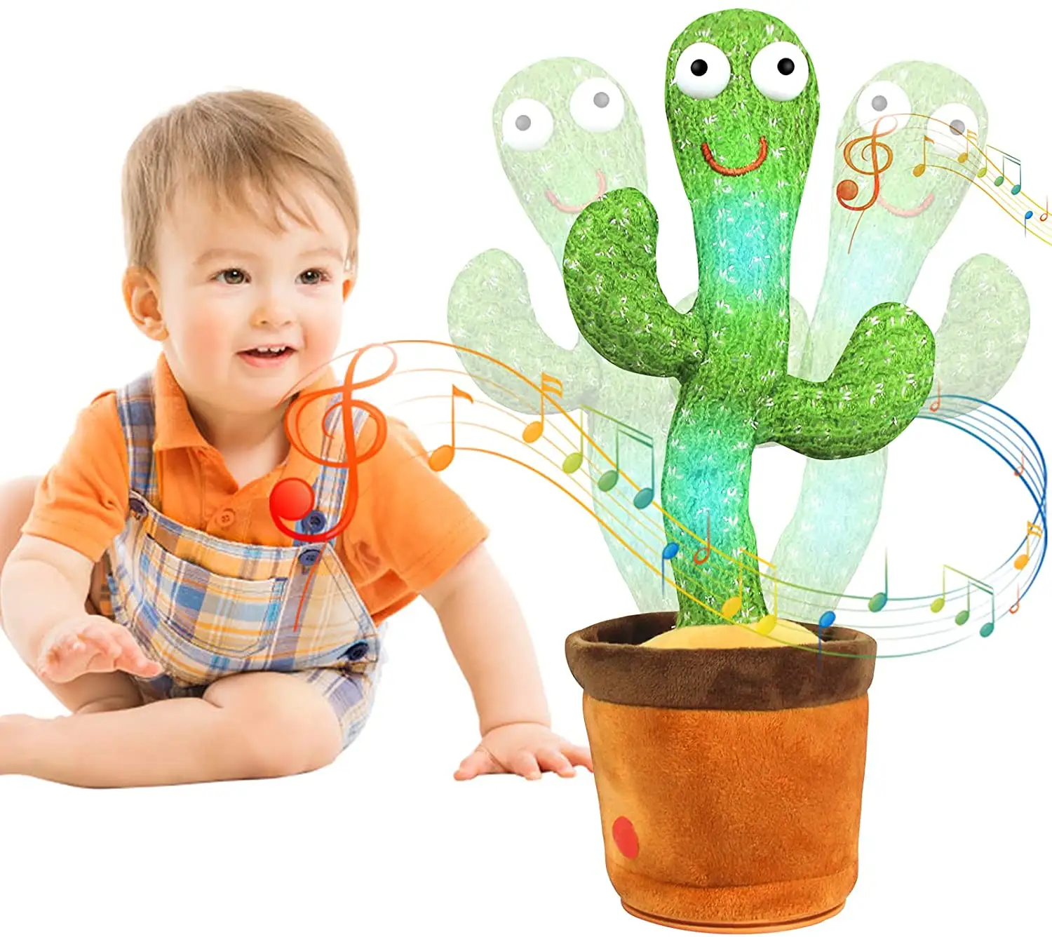 Sevimli saksı noel hediyesi komik şarkı söyleyen şarkı dans ışık kayıt büküm müzik dolması peluş bebek bitki kaktüs oyuncak