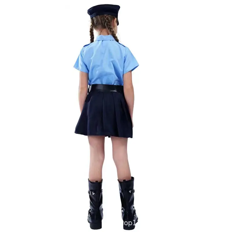 Día DE LA CARRERA Semana del libro Fiesta de Halloween Juego de rol Prop Niñas Oficial de policía Disfraz Niños Niño Cosplay Uniforme