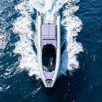 Yacht tender ORCA Hypalon en aluminium de luxe de 9,9 m (33 pieds) avec coque entièrement en aluminium, bateau pneumatique RHIB