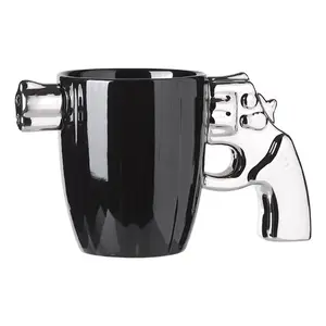 Nouveau 2024 fête des pères cadeau cool pistolet tasse en céramique cadeaux promotionnels cadeau créatif tasse à café 330ml pour hommes