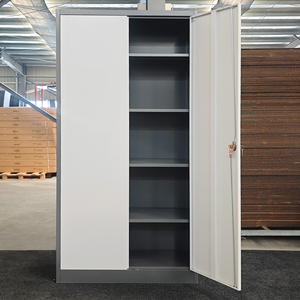 خزائن ملفات حديدية حديثة بأربعة أرفف قابلة للتعديل وبابين، خزائن تخزين معدنية لتنظيم الملفات في المكتب - Product Image 1