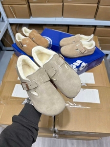 Hiver Intérieur Extérieur Bostons Warm Plush Lined Brand Slip-on Closed-toe Shoes Birkenstocks Slippers Faux Fur Lining Cork Clogs - Product Image 3