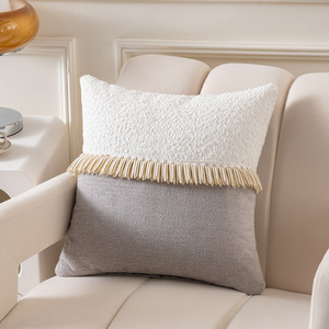 <span class=keywords><strong>Housse</strong></span> <span class=keywords><strong>de</strong></span> <span class=keywords><strong>Coussin</strong></span> Carré <span class=keywords><strong>de</strong></span> Luxe Nordique Style Ins, <span class=keywords><strong>Housse</strong></span> <span class=keywords><strong>de</strong></span> <span class=keywords><strong>Coussin</strong></span> <span class=keywords><strong>de</strong></span> Canapé et Oreiller Lombaire en <span class=keywords><strong>Lin</strong></span> Bohème à Pompons avec Épissures, Pour Usage Domestique - Product Image 4