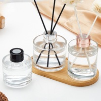 Vente en gros Bouteille diffuseur en verre ronde Bouteille d'aromathérapie roseau de parfum en verre transparent vide