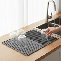 Haute qualité ECO café Silicone plat séchage tampon de vidange Barbecue tapis de tache résistant à la chaleur cuisine comptoir tapis pour casseroles et poêles