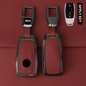 NUEVA Funda de Cuero y Aleación de Zinc para Llave de Coche Mercedes Benz Clase A, C, E, S, G, GLC, CLE, CLA, GLB, GLS, W177, W205, W213, W222, X167, AMG - Product Image 1