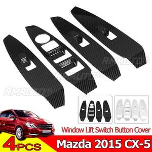 Cubiertas Decorativas para Botones de Elevación de Ventanas Laterales de Coche, ABS, 4 Piezas, Aptas para Mazda CX-5 2015 - Product Image 3