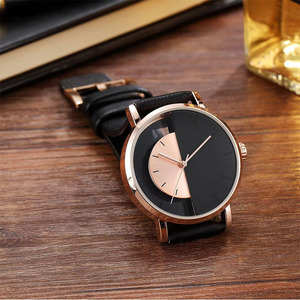 Reloj de Cuarzo Unisex de Lujo con Esfera Semiabierta, Caja de Aleación de 10 mm de Grosor, Esfera de 38 mm <span class=keywords><strong>y</strong></span> Correa de Cuero PU de 20 mm - Product Image 3