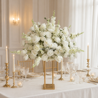 Nouvelle décoration de table artificielle en forme de boule de fleurs de rose rose en soie moderne pour mariage, événement de remise de diplôme, centre de table haut