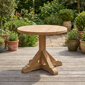 Table à manger en bois massif OEM, design rustique moderne, base stable, mobilier de maison, utilisation extérieure, fabriqué à Propinsi, Jawa Tengah - Product Image 2