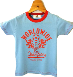 เสื้อยืดคอกลมแขนสั้นสำหรับเด็กอายุ 2-8 ปี ผลิตจากผ้า TC 35% คอตตอน 65% โพลีเอสเตอร์ 150-160gsm (42) - Product Image 4