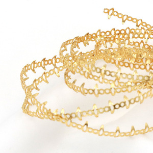 Crystal Wire Edging <b>Strip</b> For Bracelet Making Gold Silver Plated <b>Copper</b> Chain Jewelry Findings Oval Shape SX0191 - Product Image 4