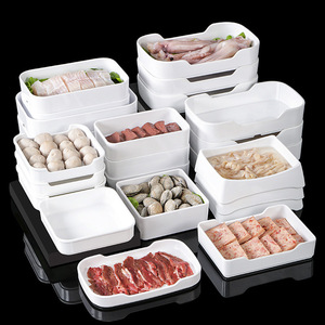 Assiettes rectangulaires spéciales pour buffet et fondue Xiangyuanmei, assiettes à légumes, plats commerciaux, anti-chute, empilables, pour barbecue - Product Image 1