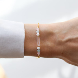 Clásico 4mm cuarzo rosa aguamarina <span class=keywords><strong>piedra</strong></span> lunar cristal curativo para pulsera para mamá <span class=keywords><strong>fertilidad</strong></span> y regalo <span class=keywords><strong>de</strong></span> embarazo - Product Image 3
