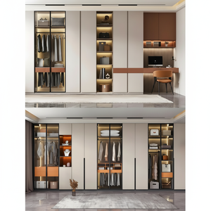 Nouvelle garde-robe Aristo moderne personnalisée pour hôtel garde-robe noire brillante conception de placard - Product Image 1