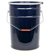 Bidon de peinture de 5 gallons en acier métallique de 20L avec couvercle Seau noir de 25L avec anneau de verrouillage Fer-blanc pour la peinture et l'emballage de produits chimiques