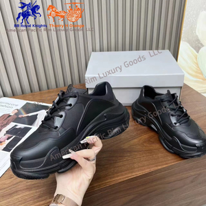 Baskets sportives souples Triple S en TPU transparent noir avec double couche de mousse et maille, haute qualité, mode, pour la marche, style Balenciaga - Product Image 3