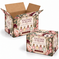 Boîte en carton ondulé RSC personnalisée avec impression lithographique, dorure à chaud et gaufrage pour kit de parfum miniature pour mariage