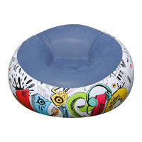 Taburete inflable portátil de Flocado de PVC, bolsa de frijoles plegable, sofá reclinable, diseño esférico de grafiti para sala de estar, cama para el almuerzo