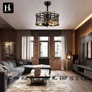 Simple-design <b>ceiling</b> fan with concealed MDF blades: 42-inch cage-style <b>ceiling</b> fan with <b>light</b> - Product Image 3