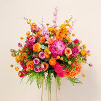 Bruiloftdecoratie tafelstukken kunstbloemen zijden bloemenbal voor bruiloftdecoratie rode bloemenbal tafelstuk