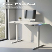 Bureau debout électrique moderne en aluminium AOR, design extensible, table de jeu RGB, éclairage double face, usage commercial, refroidissement facile