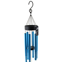 Carillons éoliens en aluminium de 36 pouces, couleur rouge/bleu/noir, découpe au laser, décoration, finition brillante imperméable, intérieur/extérieur, jardin