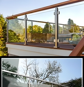 Modern Design Stalen En Aluminium Veiligheidsframeloze Glazen Reling <span class=keywords><strong>U</strong></span> Kanaalklem Hardware Balustrades En Leuningen - Product Image 5