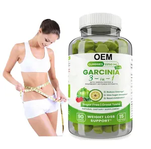 Nhãn hiệu riêng đốt cháy chất béo Gummies tinh khiết chiết xuất của Garcinia Cambogia Gummies với màu xanh lá cây cà phê, Raspberry Ketone - Product Image 1