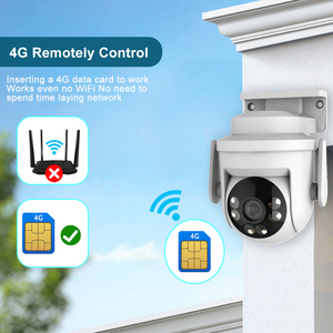 Caméra de surveillance sans fil 4G avec carte SIM 3MP HD, vision nocturne couleur, suivi humanoïde, détection, caméra de sécurité CCTV - Product Image 6
