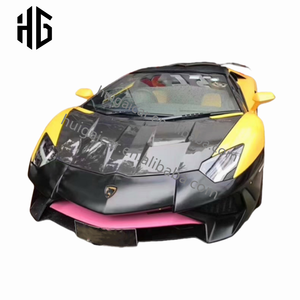 Upgrade to Msy Style Front Bumper Engine Hood For Lamborghini <strong>Aventador</strong> LP700 LP720 Coupe Carbon Fiber Bonnet Hood Covers - Product Image 1