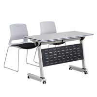 Table de formation réglable en gros avec roulettes, bureau en métal pour salle de classe et salle de réunion